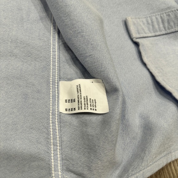 American Eagle Shirt Mens XXL Blue Seriously Soft Oxford Short Sleeve Shirt - Picture 12 of 12